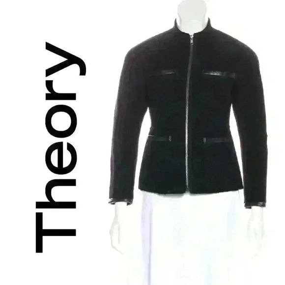 Host Pick!! THEORY Leather Bouclé Jacket